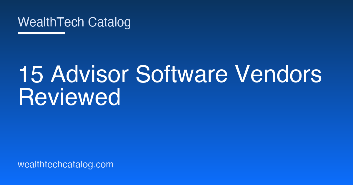 Wealth management software vendors directory